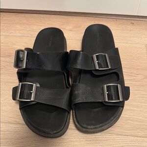 Forever 21 Black Double Strap Sandals